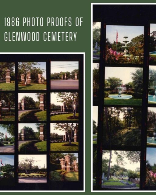 Check out these archival proof sheets of Glenwood Cemetery. A 1986 photograph by former Board member Carrington Weems shows the cemetery as it was 40 years ago.

Proof sheets are valuable in archival collections as they document the photographer's choices and reveal significant details from that time. They help historians and preservation staff track changes over the years, including tree growth, monument condition, roadway design, signage, and landscaping.

For organizations focused on historic preservation, proof sheets serve as vital documentation, allowing us to trace Glenwood's history as a designed landscape shaped by years of care and planning.

#GlenwoodCemetery #HoustonHistory #HistoricPreservation #CemeteryHistory #PhotoArchives #HistoricLandscape #Houston #CulturalHeritage #ArchivalPhotography