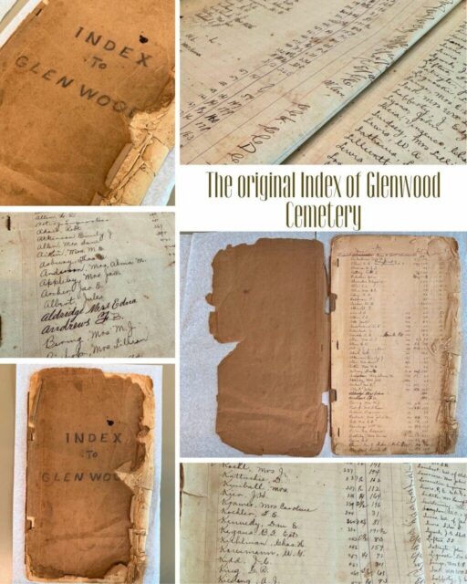 In honor of Glenwood Cemetery's 155th anniversary, we are spotlighting one of the oldest records in our archives: the original Index to Glenwood Cemetery.

Created in the late 19th century, this handwritten volume was an essential administrative tool for managing cemetery operations, organizing both lot owners and interments in alphabetical and numerical order. Each entry includes essential details such as section and lot numbers, owner names, and notes on transfers and burials, highlighting how Glenwood recorded ownership and interments before modern databases and standard ledgers.

The Index to Glenwood reflects the operational needs of a growing cemetery in post-Reconstruction Houston. By the 1880s, accurate documentation was essential for managing burial space, lot sales, and family interments. This volume likely emerged alongside other important records from the Houston Cemetery Company, including the Board of Directors Minutes Book (1886–1976) and the bylaws established in 1888. These documents helped formalize Glenwood's long-term governance and administration.

Maintaining records like these ensures that Glenwood's history remains documented, verifiable, and accessible, preserving the stories of those interred here and the cemetery's legacy.

#glenwoodcemetery #archives #index #internmentrecords #burial records #houstonhistory #historichouston #preservinghistory #cemeteries