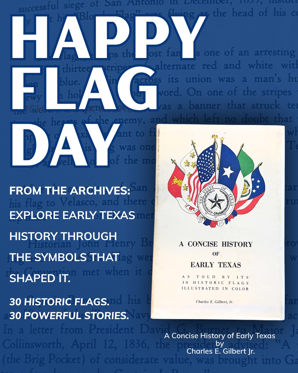 In honor of Flag Day, we are highlighting a book from our archives: A Concise History of Early Texas — As Told by Its 30 Historic Flags. This book explores the story of early Texas through the flags that have flown over the region, each representing a distinct era of identity, conflict, settlement, and change.

From colonial powers to revolutionary movements, these flags serve as more than just symbols; they are visual reminders of how Texas evolved into what it is today. Flag Day is the perfect opportunity to reflect on the rich history that can be conveyed through a single design, color, or emblem. Whether you are a history enthusiast or simply curious about Texas's complex past, this book offers a unique and engaging way to learn more.

#FlagDay #TexasHistory #HistoricFlags #EarlyTexas #BookFeature #GlenwoodCemetery #Archives #History