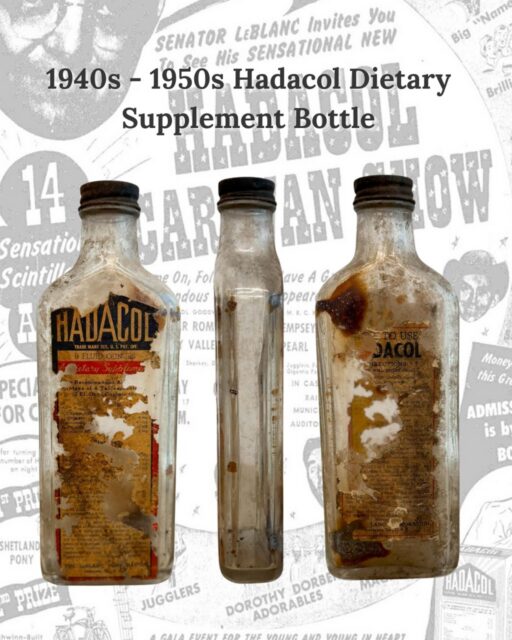 An 8-ounce Hadacol bottle was discovered during routine maintenance at Glenwood Cemetery, representing a remarkable mid-century American marketing craze. Produced from 1943 to the mid-1950s, Hadacol was created by Louisiana Senator Dudley LeBlanc, who combined elements from his earlier company, Happy Day Company. He humorously noted, "Well, I hadda call it something!" Marketed as a "dietary supplement," Hadacol gained notoriety across the South, thanks to its 12% alcohol content (24-proof), which appealed to those in dry counties.  LeBlanc also launched the "Hadacol Caravan," a star-studded traveling show featuring artists like Hank Williams and Judy Garland, with admission costing just two Hadacol box tops. The catchy song "The Hadacol Boogie" helped boost sales to tens of millions of dollars. Although the craze was short-lived, this weathered bottle stands as a fascinating reminder of mid-century health trends and pop culture in 20th-century Houston. 

#GlenwoodCemetery #TexasHistory #Hadacol  #VintageArtifacts #Houston

Bibliography:  LeBlanc, Dudley Joseph, Sr. Captain Hadacol 2. Lafayette, LA: LeBlanc Corporation, ca. 1951. Internet Archive, https://archive.org/details/Captain_Hadacol_2_circa_1951/page/n17/mode/2up.