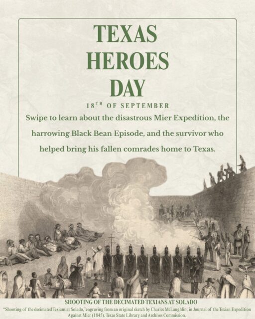 This Texas Heroes Day, we honor the men who served and sacrificed during the Republic of Texas era. The Mier Expedition ended in defeat and captivity, culminating in the tragic Black Bean Episode, where 17 captured Texans were chosen by lottery and executed.

Among the survivors was John E. Dusenberry, who was later laid to rest at Glenwood Cemetery. His story connects Glenwood to one of the most poignant chapters in Texas history.

Swipe through to learn more about the history behind Texas Heroes Day!

Special thanks to @tslac, the Portal to Texas History by @unt_libraries, and @OfficialAlamo for the digital archive materials featured in this post!

#MierExpedition #BlackBeanEpisode #TexasHistory #GlenwoodCemetery #HoustonHistory