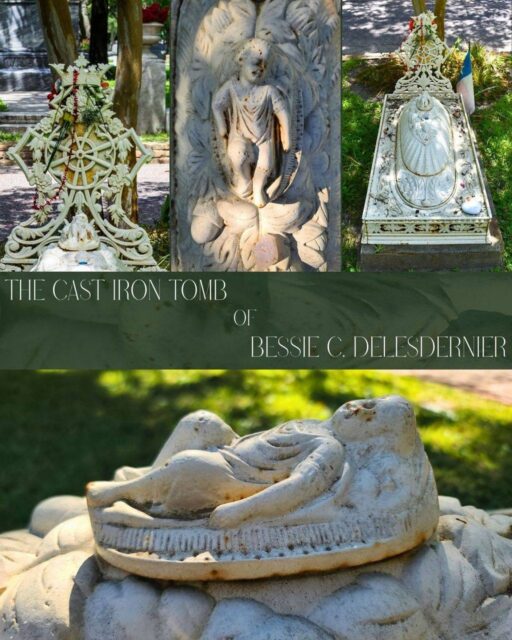 When two-year-old Bessie C. Delesdernier passed away in 1874, she was laid to rest beneath a rare, pierced cast-iron bier adorned with Victorian mourning symbols: a tiny sleeping infant nestled in foliage, crowned with the "Crown of Innocence." At a time when cast iron was unusual in local grave markers, building materials merchant F. Delesdernier served as the Houston agent for the Architectural Iron Works Company of New York.

The craftsmanship wasn't the only thing that kept her memory alive. Touched by the sight of such a young child buried without her family, a local boy took it upon himself for several years to visit Bessie's grave and replace her artificial flowers each season, ensuring she knew she wasn't alone.

Over 150 years later, this unique piece of metalwork and the touching story behind it still resonate.

#GlenwoodCemetery #HoustonHistory #VictorianSymbolism #Cemetery #Iron